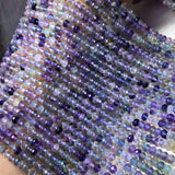 Multicolor Fluorite Faceted Loose Beads 2x4mm 14-inch