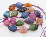 Multicolor Agate Loose Beads 14-Inch for Jewelry Making