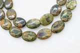 Peacock Agate Loose Beads 18*25MM Flat Oval 15inch DIY Jewelry Making Gemstone