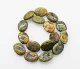Peacock Agate Loose Beads 18*25MM Flat Oval 15inch DIY Jewelry Making Gemstone