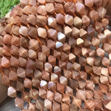 Pink Moonstone Faceted Loose Beads 10*8mm DIY Jewelry Making