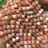 Pink Moonstone Faceted Loose Beads 10*8mm DIY Jewelry Making