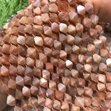 Pink Moonstone Faceted Loose Beads 10*8mm DIY Jewelry Making