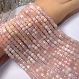 Pink Morganite Square Faceted Loose Beads 5mm DIY Jewelry Making Nature