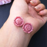 Pink Rhodochrosite Carved Pendant for DIY Jewelry Making Beads