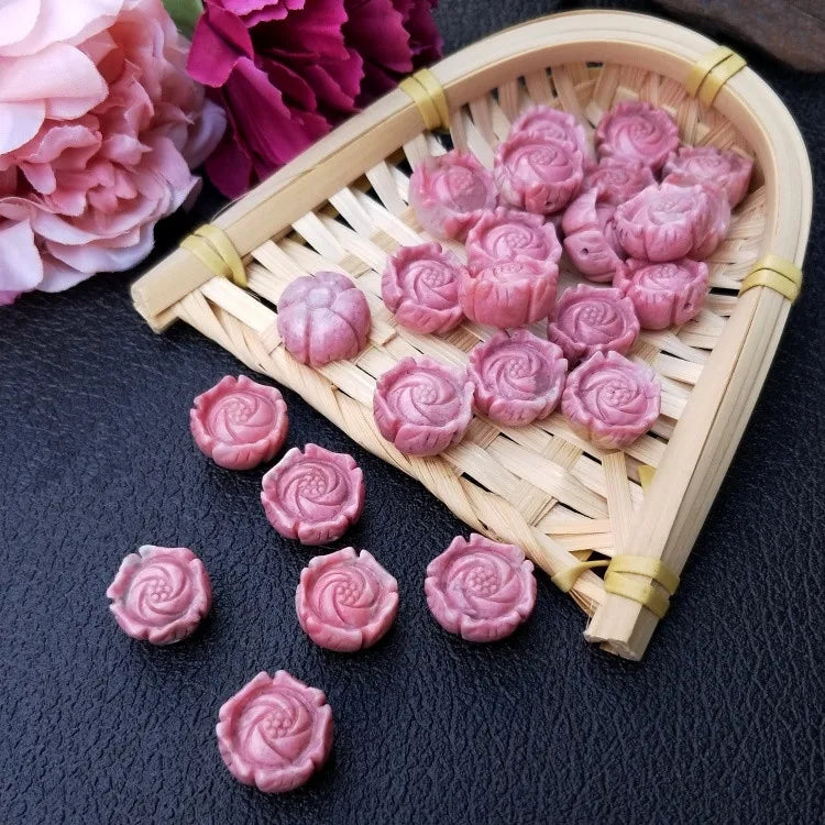 Pink Rhodochrosite Carved Pendant for DIY Jewelry Making Beads