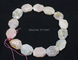 Pink Opal Flat Baroque Faceted Loose Beads for DIY Jewelry Making