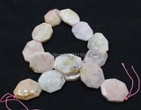 Pink Opal Flat Baroque Faceted Loose Beads for DIY Jewelry Making