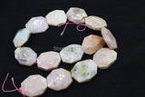 Pink Opal Flat Baroque Faceted Loose Beads for DIY Jewelry Making