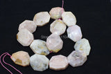 Pink Opal Flat Baroque Faceted Loose Beads for DIY Jewelry Making