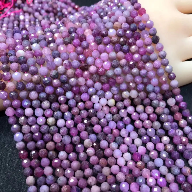 Pink Red RUBY Faceted Beads 5/6mm for DIY Jewelry Making