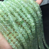 Pure Green Prehnite Roundelle Faceted Loose Beads 6*7mm for DIY Jewelry Making