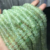 Pure Green Prehnite Roundelle Faceted Loose Beads 6*7mm for DIY Jewelry Making