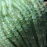 Pure Green Prehnite Roundelle Faceted Loose Beads 6*7mm for DIY Jewelry Making