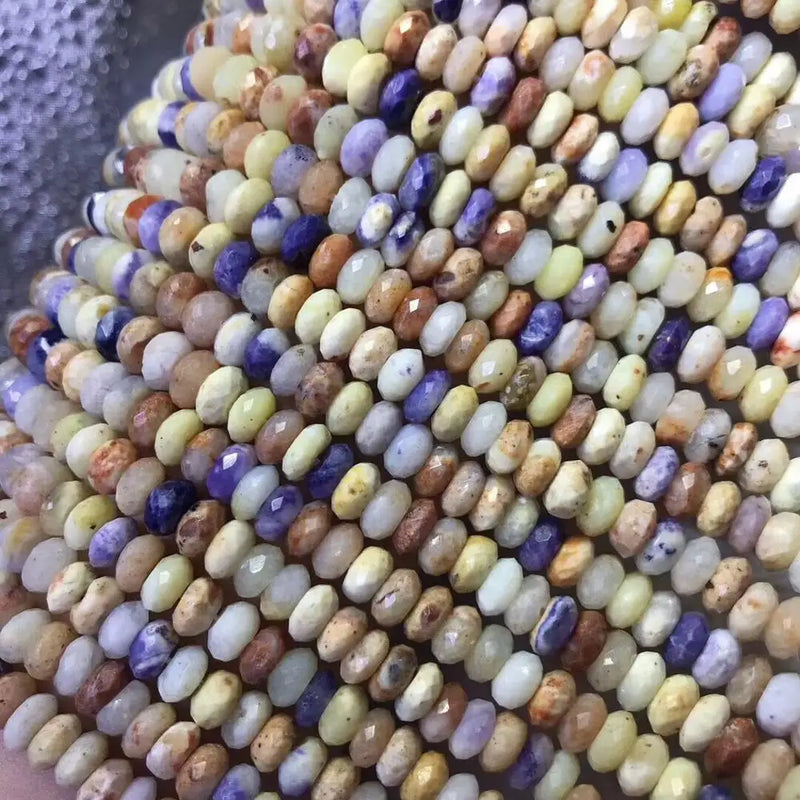 Purple Opal Faceted Roundel Loose Beads 4*7mm 14-inch