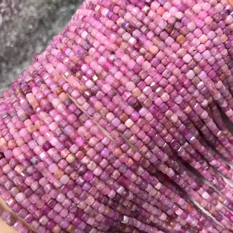 Red RUBY Square Faceted 2.5mm Loose Beads for DIY Jewelry Making