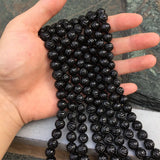 Red/Black Agate Smoky Quartz Carved Beads 14in