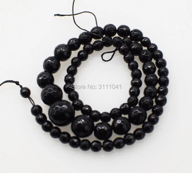 6-14mm Agate Loose Beads Round Faceted 15inch for Jewelry Making