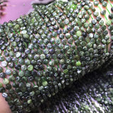 Seraphinite Green Coin Faceted Loose Beads 2*4mm for Jewelry Making 14 Inch