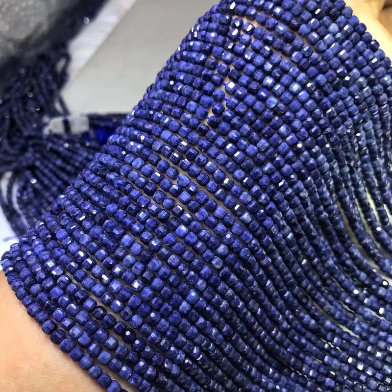 Sapphire Square Faceted Loose Beads 2.5/3.5mm for Jewelry Making