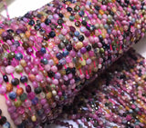 Tourmaline Coin Faceted Loose Beads 4mm for Jewelry Making 14 inch