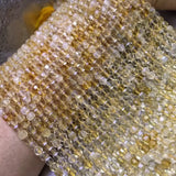 Yellow Citrine Square Faceted Loose Beads 4.5mm 14inch