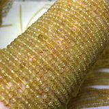 Yellow Apatite Faceted Roundel Loose Beads 4*3mm for DIY Jewelry Making