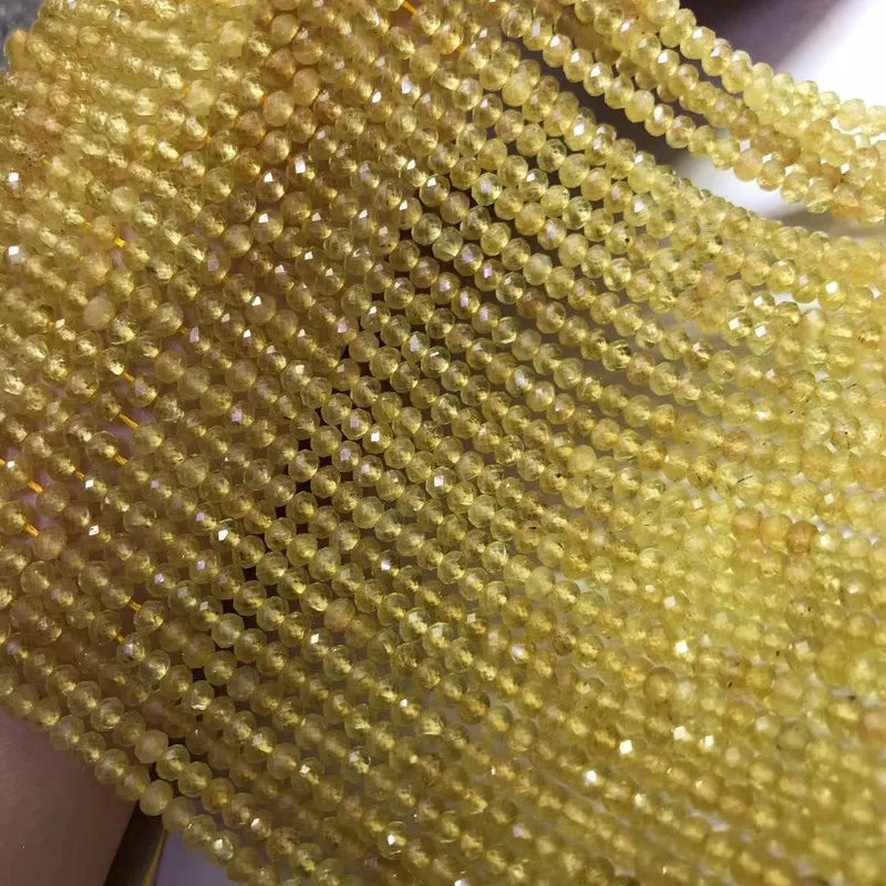 Yellow Apatite Faceted Roundel Loose Beads 4*3mm for DIY Jewelry Making