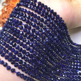 Aquamarine/Rose Quartz/Obsidian/Goldstone Roundel Faceted Beads 14 Inch