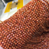 Aquamarine/Rose Quartz/Obsidian/Goldstone Roundel Faceted Beads 14 Inch