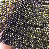 Aquamarine/Rose Quartz/Obsidian/Goldstone Roundel Faceted Beads 14 Inch