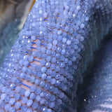 Aquamarine/Rose Quartz/Obsidian/Goldstone Roundel Faceted Beads 14 Inch