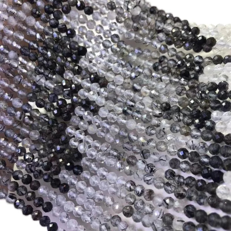 Faceted Loose Beads 3mm Moragnite/Rose Quartz/Pietersite/Rutilated Quartz