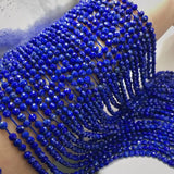 Blue Lapis Coin Faceted Loose Beads 3/6mm 14inch