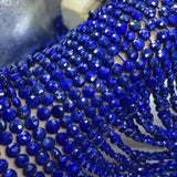 Blue Lapis Coin Faceted Loose Beads 3/6mm 14inch