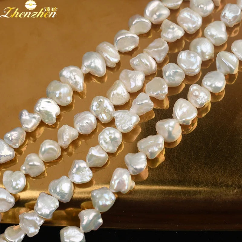 Freshwater Pearl Beads Keshi Baroque 8-10mm 14inch DIY Jewelry Making