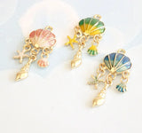 30 pcs Cartoon Shell Charm Pendant DIY Jewelry Making