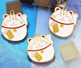 40pcs Cartoon Good Luck Cats Metal Charm Pendant DIY Jewelry Making