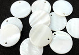 50 PCS Mother of Pearl Coin Shell Beads Pendant Chams 30mm 25mm 20mm 15mm 8mm