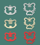 60 pcs Tiger Charm Pendant DIY Jewelry Making