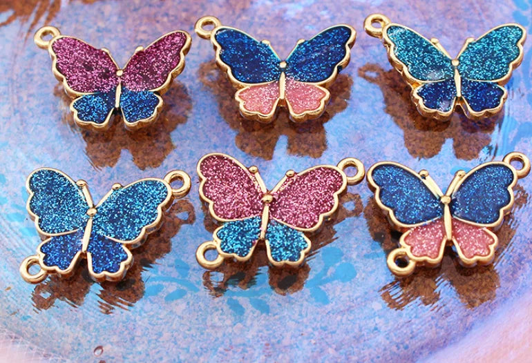 60pcs Butterfly Metal Charm Pendant DIY Jewelry Making