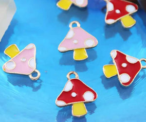 60pcs Mushroom Metal Charm Pendant for DIY Jewelry Making