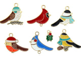 70pcs Enamel Bird Metal Charm Pendant for DIY Jewelry Making