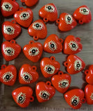 Orange Heart Evil Eye Pendant Earring Necklace Charm Jewelry Making