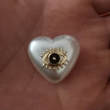 Orange Heart Evil Eye Pendant Earring Necklace Charm Jewelry Making