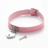 Heart Lock Choker Collar Padlock Necklace Pastel Goth Jewelry