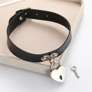 Heart Lock Choker Collar Padlock Necklace Pastel Goth Jewelry