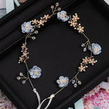 Pink Yarn Flower Tiara Headband for Wedding Hair
