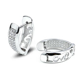 S925 Silver Love Hollow Zircon Earrings for Wedding