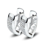 S925 Silver Love Hollow Zircon Earrings for Wedding